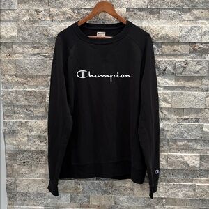 Champion womens Black Sweater size L, thin, perfect for spring 68% cotton